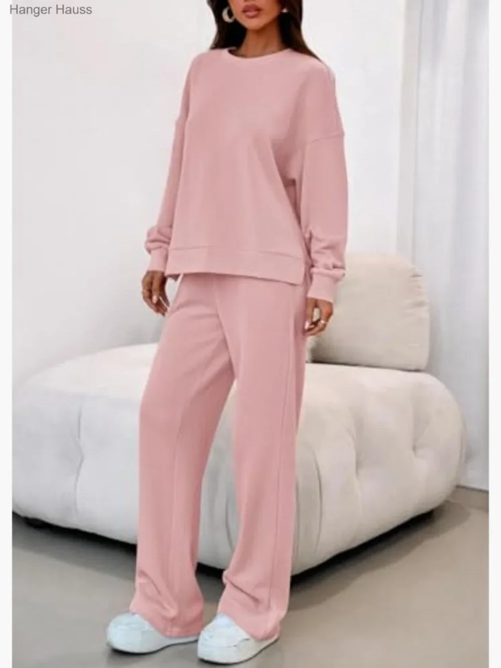 Matching Lounge Sweatsuit 2 Piece Set Oversized Sweatshirt Joggers